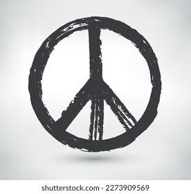 Vector Peace Sign.Grunge Pacifist Symbol.