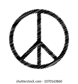 Vector peace symbol icon isolated on white background