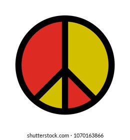 Vector peace symbol icon isolated on white background