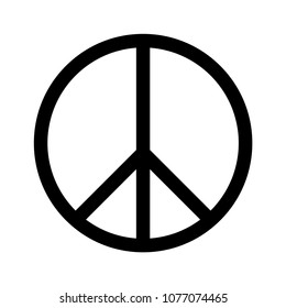 Vector peace symbol icon isolated on white background