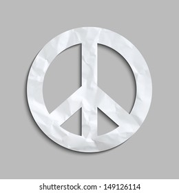 Vector peace symbol made of creased paper