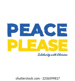 Diseño de tipografía de paz vectorial. Solidaridad con Ucrania.
