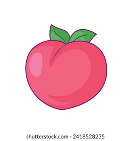 Vektorgrafik mit Pfirsichfrucht, Vektorsymbol, Illustration.