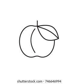 Vector Peach icon. Farm fruit element. Premium quality graphic design. Signs, outline symbols collection, simple thin line icon for websites, web design, mobile app, info graphics on white background - Shutterstock ID 746646994