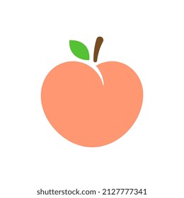 Vector Peach Icon on White Background