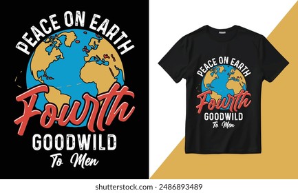 Vector Peach On Earth Fourth Goodwild To Men T-shirt design