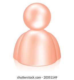 Vector Peach Orange Ultra Shiny Person Icon (3 of 5)