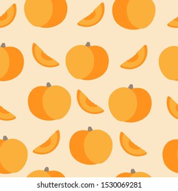 Vector peach seamless pattern with peach 
