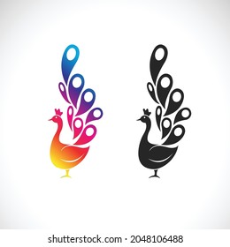 Vector of peacock design on white background. Easy editable layered vector illustration. Wild Animals.