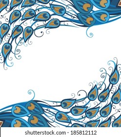 Vector peacock feathers background