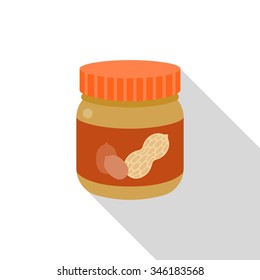 Vector peanut butter bottle icon, flat design