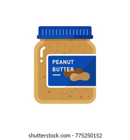 vector peanut butter / isolated on white, flat, sign and icon template
