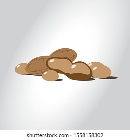 Vector peanuts in cartoon style for template label