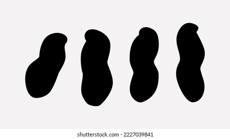 Silueta de maní vectorial aislada en fondo blanco.