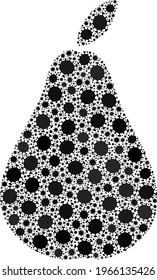 Vector pear covid mosaic icon constructed for medicare projects. Pear mosaic is organized from random covid viral elements.