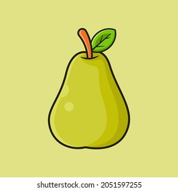Vector pear. Pear design isolated on a white background. Eps 10.