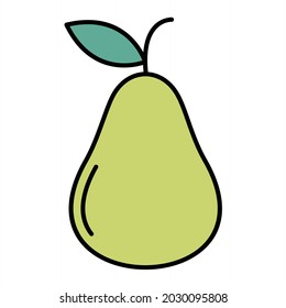  Vector Pear Filled Outline Icon Design
