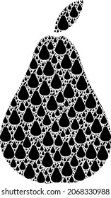 El fractal de pera vectorial se realiza con pictogramas de pera fractal repitiendo. Composición fractal de pera.