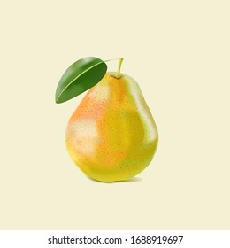 
Vector pear in gradient mesh style. Vector fruits. Realistic vector. Seasonal fruits. Vitamins from home garden. Design for covers and packaging.