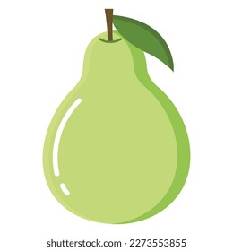 Vector pear illustration. simple green pear in flat style