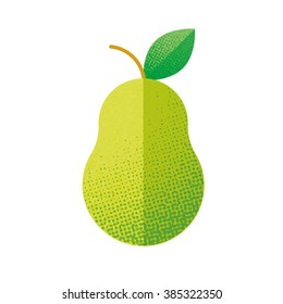 Vector pear isolated template icon. Retro halftone dots comics design elements template pack.