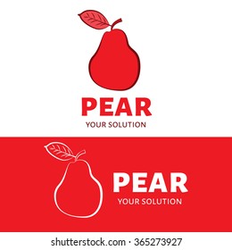 Vector pear logo. A logo in the shape of a red pear