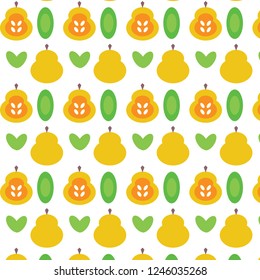 Vector pear pattern, pear fabric print, pear illustration