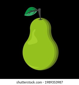 vector pear print on black background, print for clothes or print