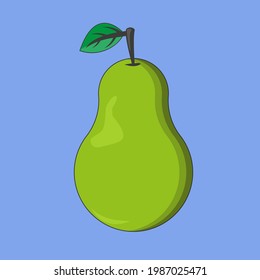 vector pear print on blue background, print for clothes or print