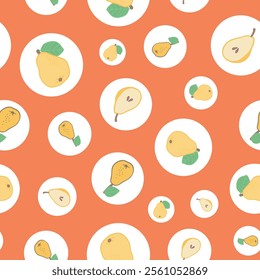Vector Pear Seamless Pattern Great for textiles, wallpaper, gift paper, scrapbooking. Retro repeat pattern