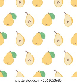 Vector Pear Seamless Pattern Great for textiles, wallpaper, gift paper, scrapbooking. Retro repeat pattern