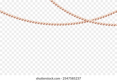 Vector pearl beads png. Luxurious necklaces made of pink pearls. Strings of pearls png.