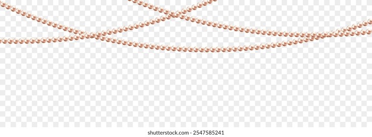 Vector pearl beads png. Luxurious necklaces made of pink pearls. Strings of pearls png.