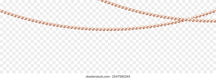 Vector pearl beads png. Luxurious necklaces made of pink pearls. Strings of pearls png.