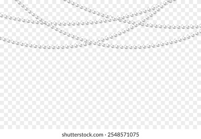 Vector pearl beads png. Luxurious pearl necklace. Strings of pearls png.