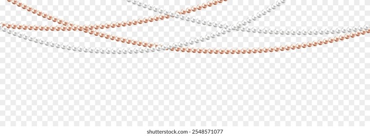 Vector pearl beads png. Luxurious pearl necklace. Strings of pearls png.