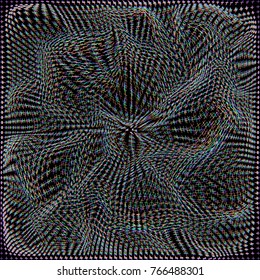 vector pearl colored glitch warped crosses parametric surface waves black background decoration backdrop
