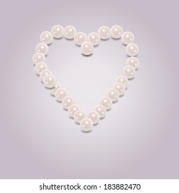 vector pearl heart background