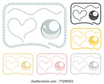 Vector pearls collection of the different colors