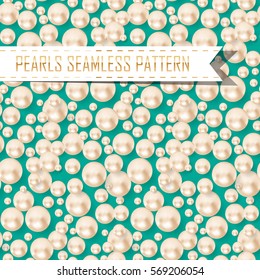 vector pearls seamless pattern on color background