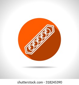 Vector peas orange icon with flat shadow 