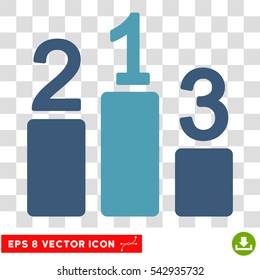 Vector Pedestal EPS vector icon. Illustration style is flat iconic bicolor cyan and blue symbol on a transparent background.