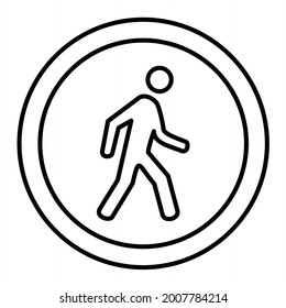 Vector Pedestrian Crossing Outline Icon Design

