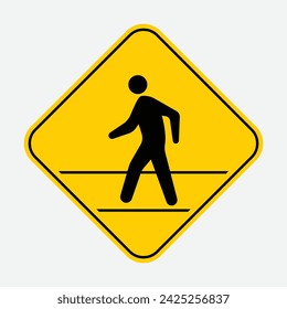vector pedestrian crossing sign illustration