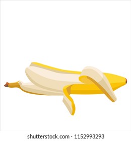 Vector peeled banana