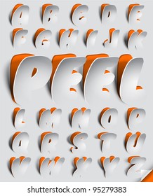 Vector Peeled Off Font Set