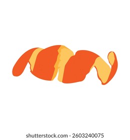 vector of peeled orange peel, Flat design