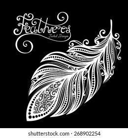 Vector Peerless Decorative Feather, Tribal design, Tattoo