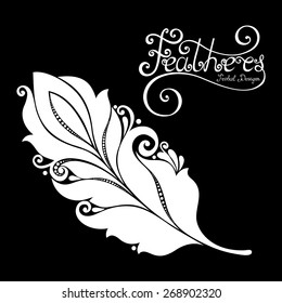 Vector Peerless Decorative Feather, Tribal design, Tattoo