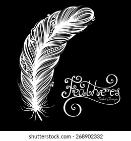 Vector Peerless Decorative Feather, Tribal design, Tattoo